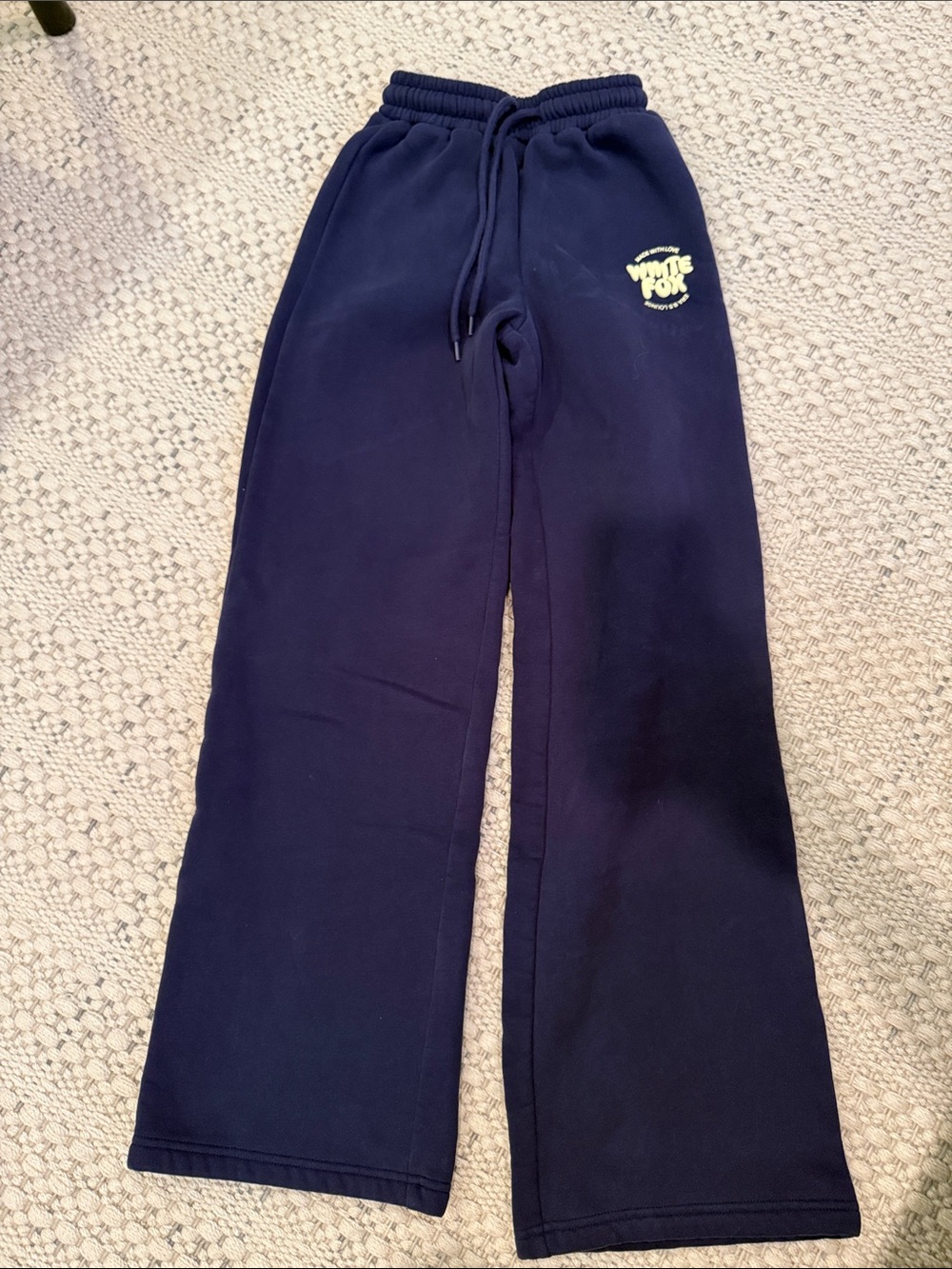 White Fox Boutique Navy Kids Sweatpants with Logo